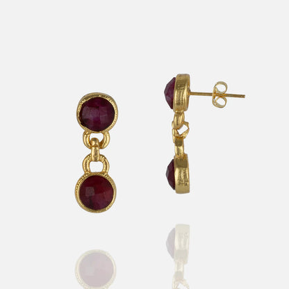 Women's Ruby Drop Earrings handmade at RM Kandy