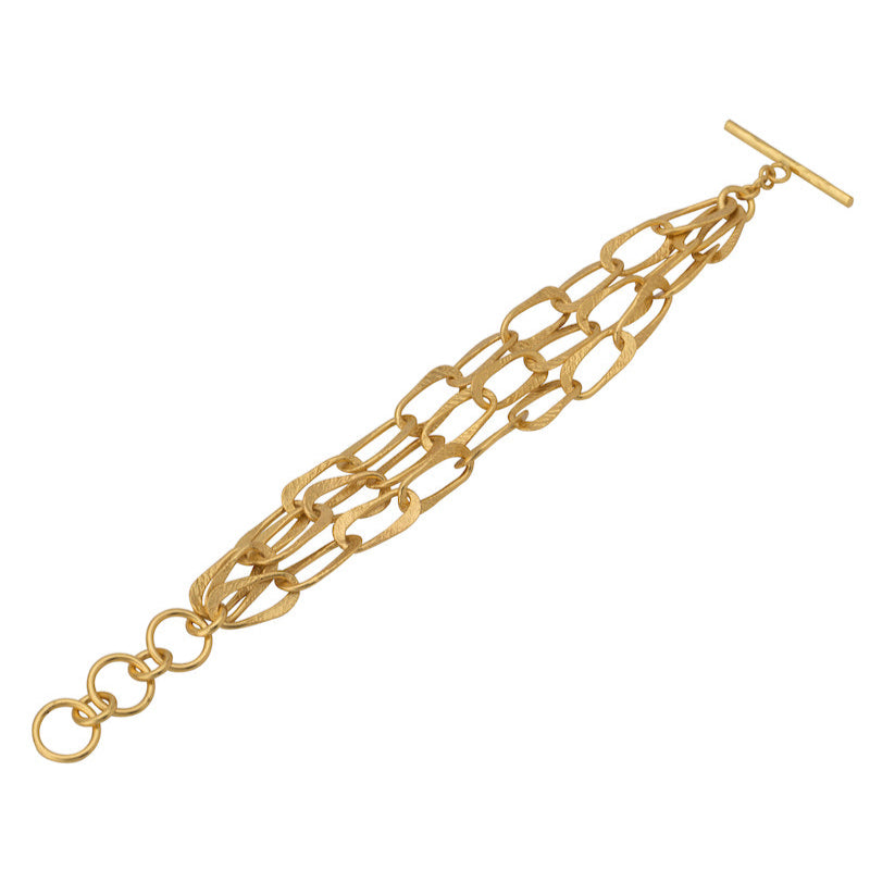 Gold paperclip layered bracelet for women handmade at RM Kandy