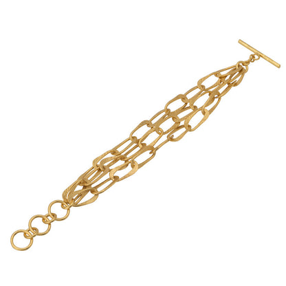Gold paperclip layered bracelet for women handmade at RM Kandy