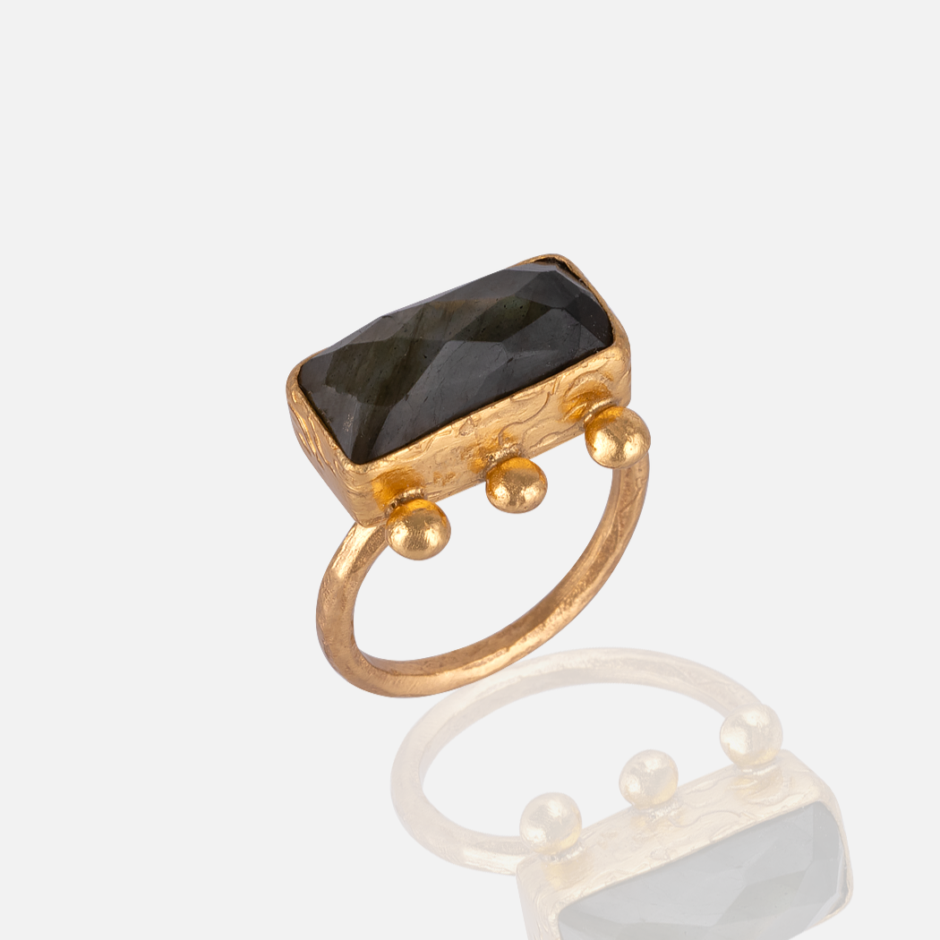 Labradorite Cocktail Ring adjustable for women at RM Kandy