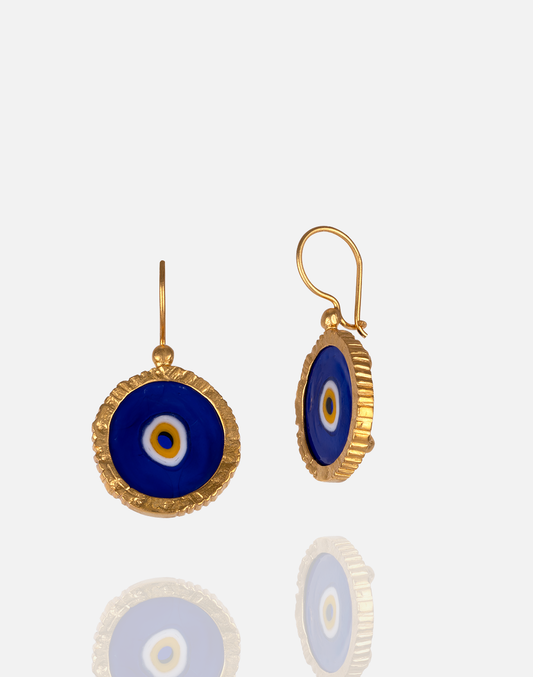 Women's Evil Eye Navy Drop Earrings handmade at RM kandy