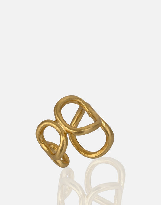 Circle Gold Band Adjustable Ring for women at RM Kandy