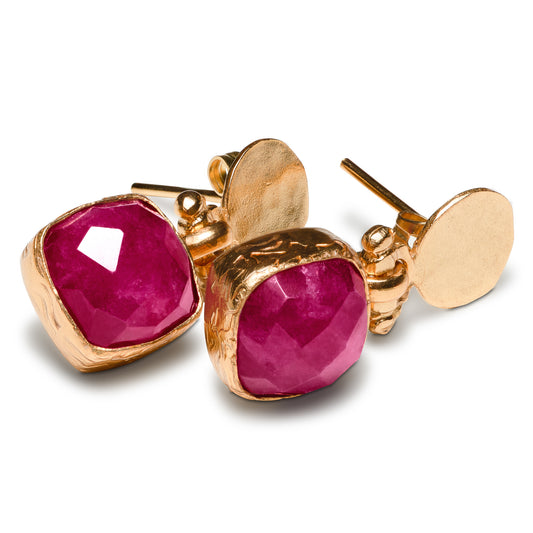 Women's Ruby Gold Drop Earrings Butterfly clasp at RM KANDY