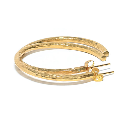 Ladies Large Gold Hoop Statement Earrings Butterfly Clasp RM KANDY