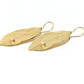 Women's Gold Leaf Earrings with pearl wire clasp at RM Kandy