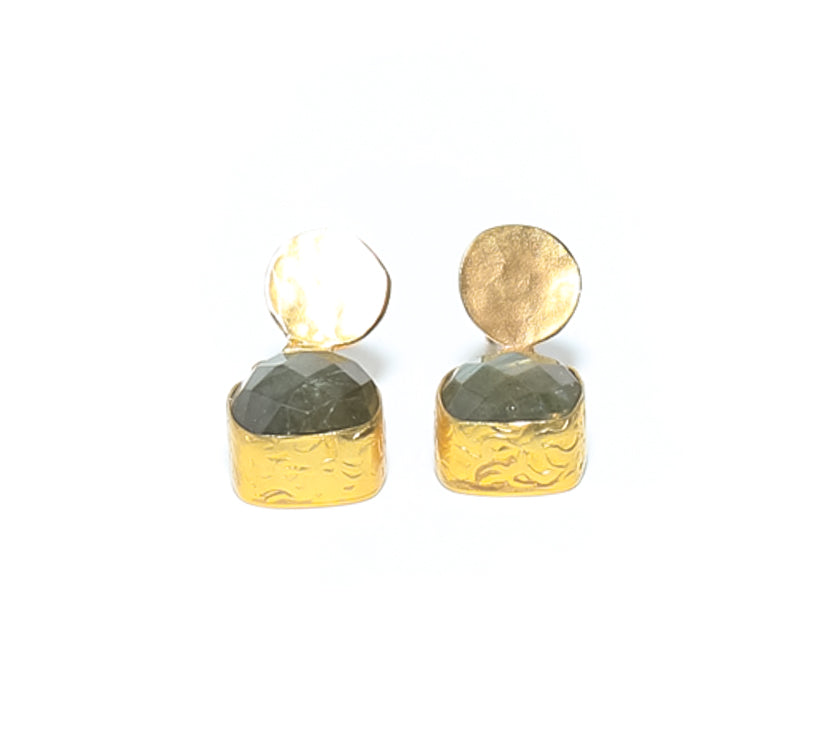 Labradorite gem stone drop earrings for women at RM Kandy