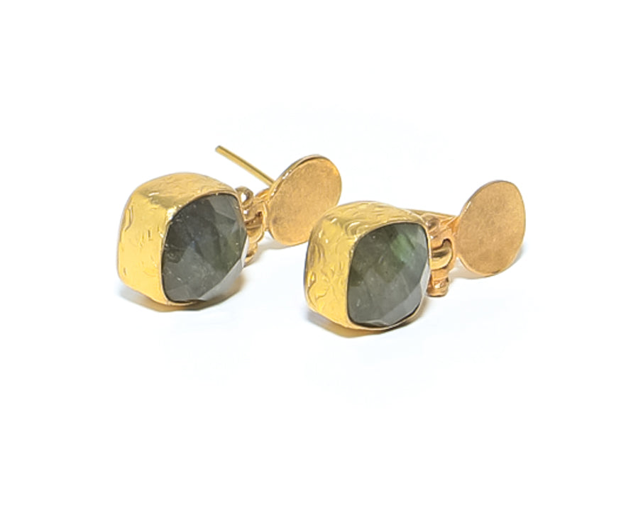 Women Labradorite Gold Drop Earrings at RM KANDY
