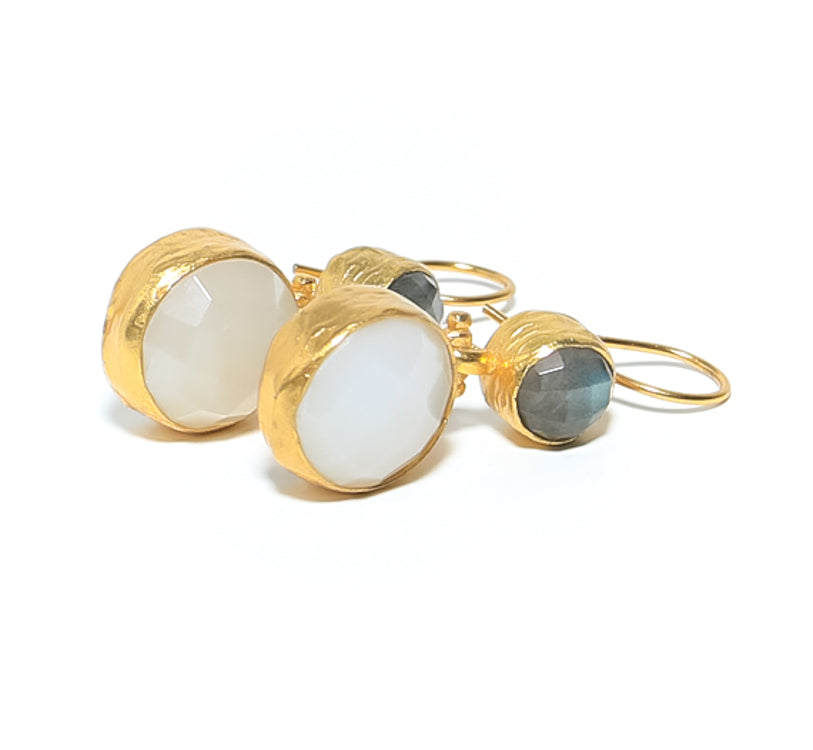 Womens' Moonstone and Labradorite Earrings for sale 