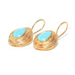 Turquoise Stone Gold Drop Earrings for women at RM Kandy