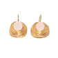 Gold Drop Earrings centered with rose quartz semi-precious stone for women at RM KANDY