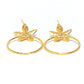 Gold flower design Hoops Earrings butterfly clasp at RM KANDY