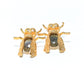 Large Fly Shaped Gold Labradorite Earrings at RM Kandy