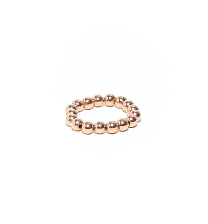Women's handcrafted 14 carat rose gold beaded ring from RM KANDY