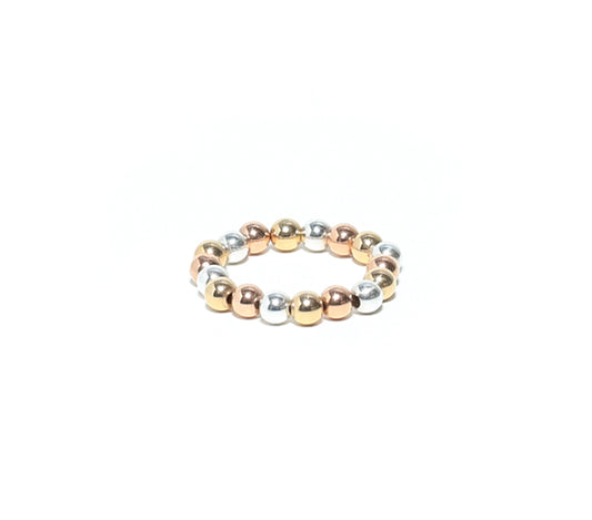 Women's Rainbow beaded ring in silver rose gold and gold at RM KANDY