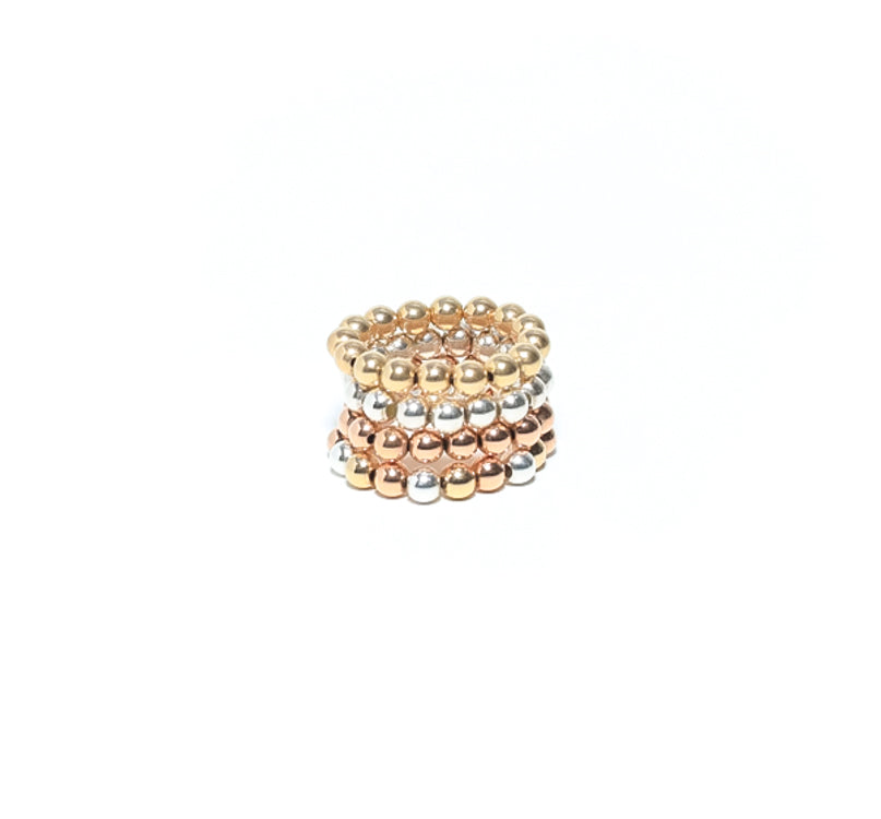 Rose gold beaded ring for women at RM KANDY
