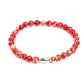 Mens Red Beaded Custom Bracelet Jewelry  with silver charm at RM KANDY