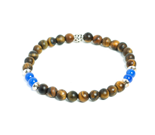 Tiger Eye Beaded Mens Jewelry  with Silver Charms at RM Kandy