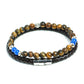 Tiger Eye Stone Beaded and Leather Bracelet Set for Men at RM KANDY