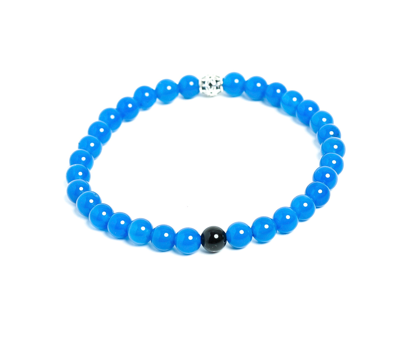 Custom made Premium Mens Jewelry with Blue Beads silver charm at RM KANDY