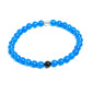 Mens Blue Jade Custom Beaded Bracelet with Silver Charm at RM KANDY