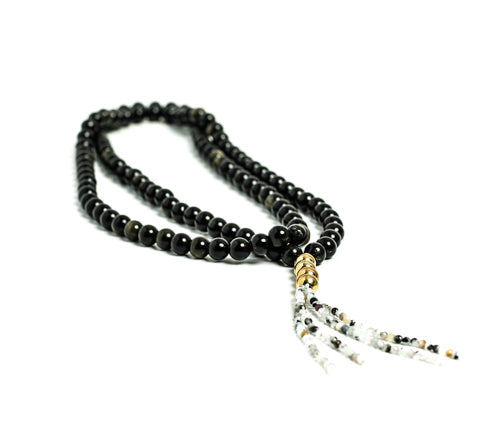 Golden Obsidian Crystal Beaded Necklace Jewelry Design at RM Kandy