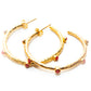 Large Gold Hoop Earrings with Ruby Gemstone Beads for Women at RM Kandy