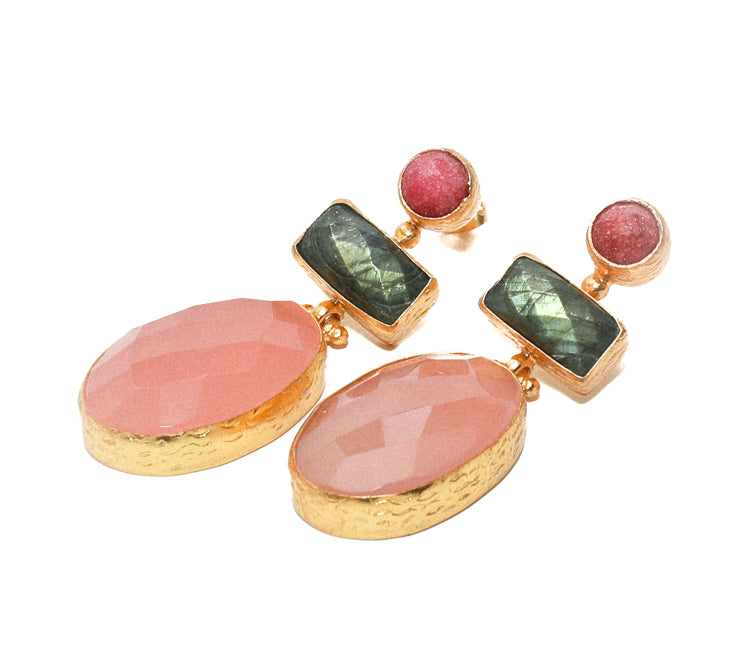 Womens Handcrafted artisan Gemstone Earrings  RM Kandy