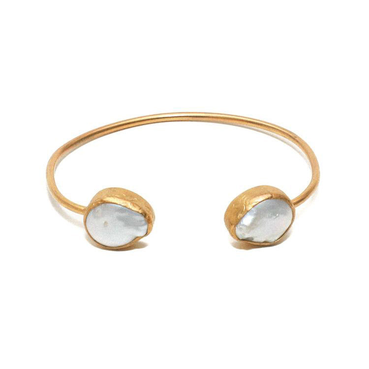 Fresh Pearl and Gold Adjustable Bracelet for Women