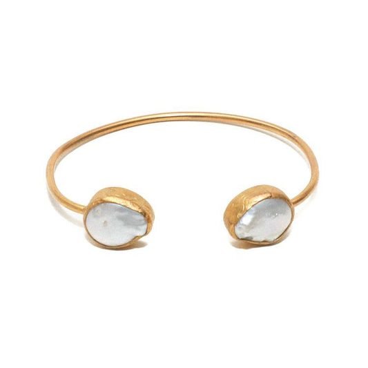 Fresh Pearl and Gold Adjustable Bracelet for Women