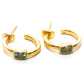 Gold Mini Hoop earrings with aquamarine stone butterfly clasp at RM Kandy