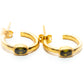 Gold Small mini  Hoop earrings Peridot Stone Charm Butterfly Clasp RM Kandy