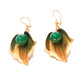 Jade Stone Dangling Gold Earrings for women at RM KANDY