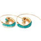 Women's Turquoise Large Hoop Earrings secured with ear wire at  RM Kandy