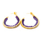 Womens Amethyst large gold Hoop beaded Earrings at RM Kandy