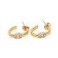 Small Gold Hoop Earrings with a Swarovski Crystal Charm in middle butterfly clasp at RM Kandy