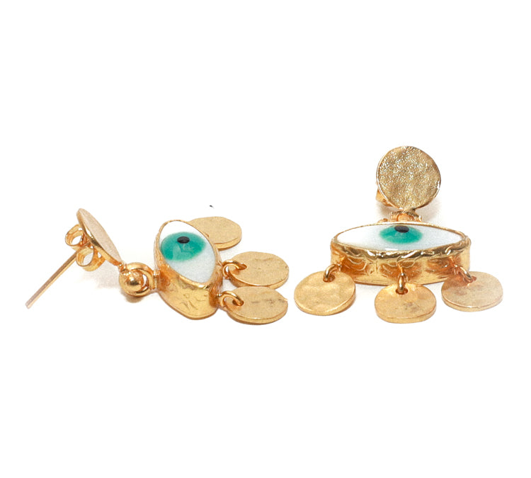 Handmade Evil Eye Gold Plated Earrings RM Kandy