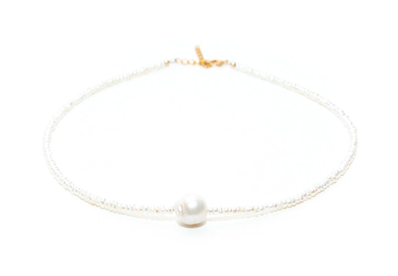 Mother of Pearl Adjustable Beaded Choker Pearl Necklace at RM Kandy 
