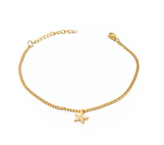 Womens Gold Starfish Adjustable Anklet Chain at RM Kandy