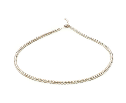 Sterling Silver Beaded Necklace on adjustable Chain  at RM Kandy