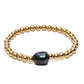 Handmade Gold Beaded Bracelet with Black Fresh Pearl  at RM Kandy
