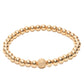 Womens Gold Beaded Bracelet with 8mm Gold Charm handmade at RM Kandy