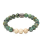 Mens African Turquoise 8mm Green Beaded Bracelet Silver charms at RM Kandy
