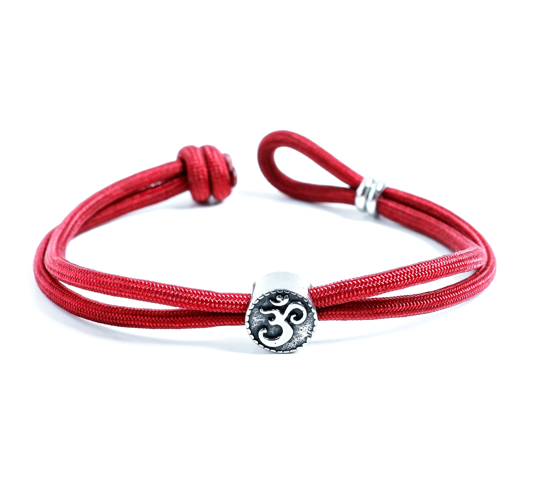Red Cord Bracelet with OM charm adjustable for men at RM KANDY