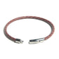 Mens Braided Handcrafted light Brown Leather Bracelet Stainless Steel Clasp Closure at RM Kandy