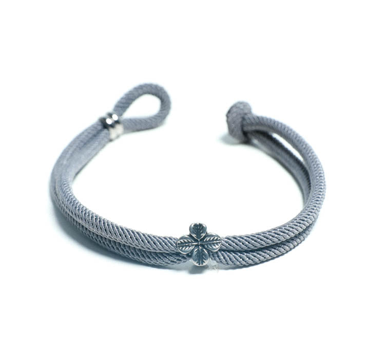 Mens Adjustable Handmade Good Luck Grey Cord Bracelet at RM Kandy