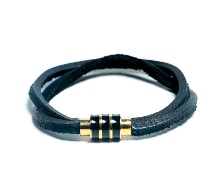 Leather Bracelet with Gold magnetic Clasp for Men at RM Kandy