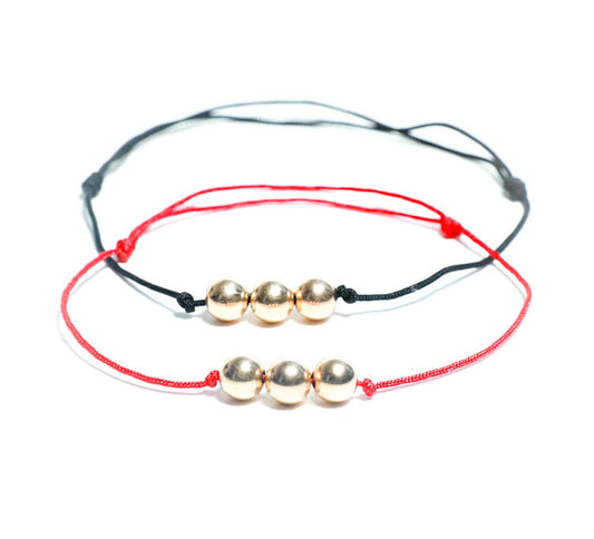 High Quality String Bracelet with Gold Beads 
