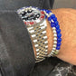 Mens Rolex Watch Blue Jade Silver Beaded Bracelet Set at RM Kandy