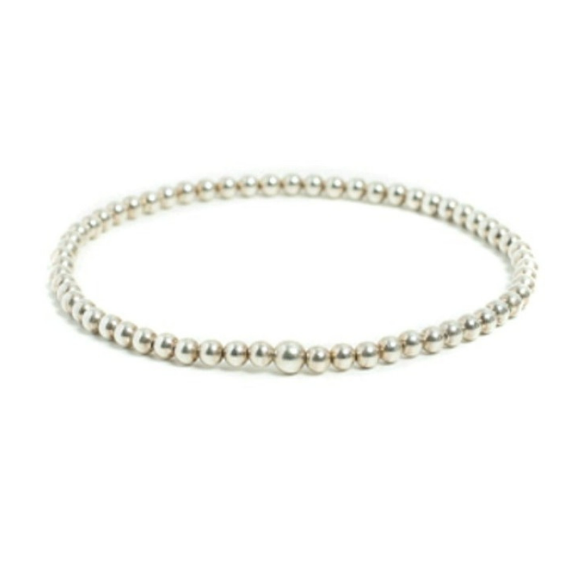 Ladies Silver Beaded Anklet Jewelry 