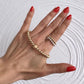 Womens handcrafted  Silver and gold  stackable beaded Rings at RM KANDY